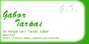 gabor tarpai business card